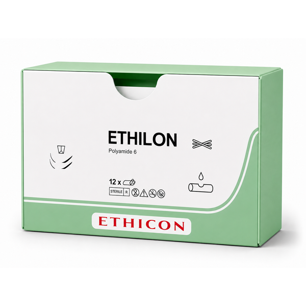 Ethicon ETHILON Black Monofilament Non-Absorbable Surgical Suture W1770