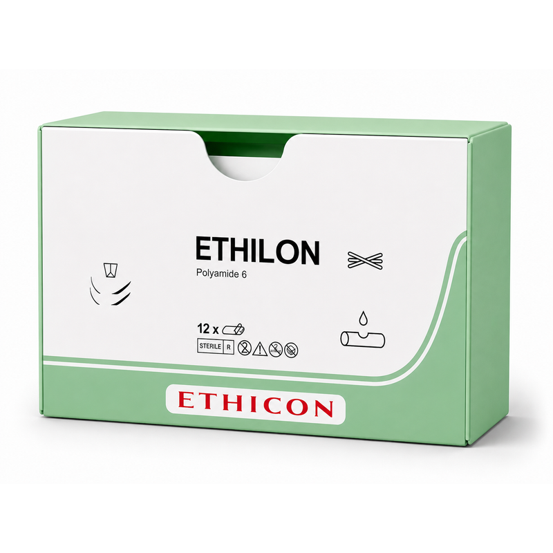 Ethicon ETHILON Black Monofilament Non-Absorbable Surgical Suture W1770