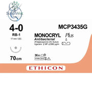 Ethicon MONOCRYL Plus Antibacterial Monofilament Absorbable Surgical Suture | USP 4-0 | 70 cm | Violet | Taper Point