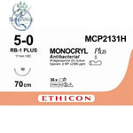 Ethicon MONOCRYL Plus Antibacterial Monofilament Absorbable Surgical Suture | USP 5-0 | 70 cm | Violet | Taper Point