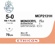Ethicon MONOCRYL Plus Antibacterial Monofilament Absorbable Surgical Suture | USP 5-0 | 70 cm | Violet | Taper Point