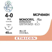 Ethicon MONOCRYL™ PLUS Antibacterial Undyed Absorbable Monofilament Suture 45cm USP 4-0 | MCP4940H | Box of 36 - 4