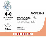 Ethicon MONOCRYL PLUS Poliglecaprone 25 Absorbable Monofilament Surgical Suture | USP 4-0 | 70 cm | Violet