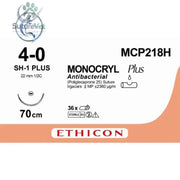 Ethicon MONOCRYL PLUS Poliglecaprone 25 Absorbable Monofilament Surgical Suture | USP 4-0 | 70 cm | Violet