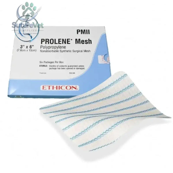 Ethicon PROLENE Polypropylene Flat Mesh Non-Absorbable Surgical Hernia Repair Mesh 6 cm × 11 cm Rectangle Hernia Mesh & Fixation PMS3 (Box of 3)