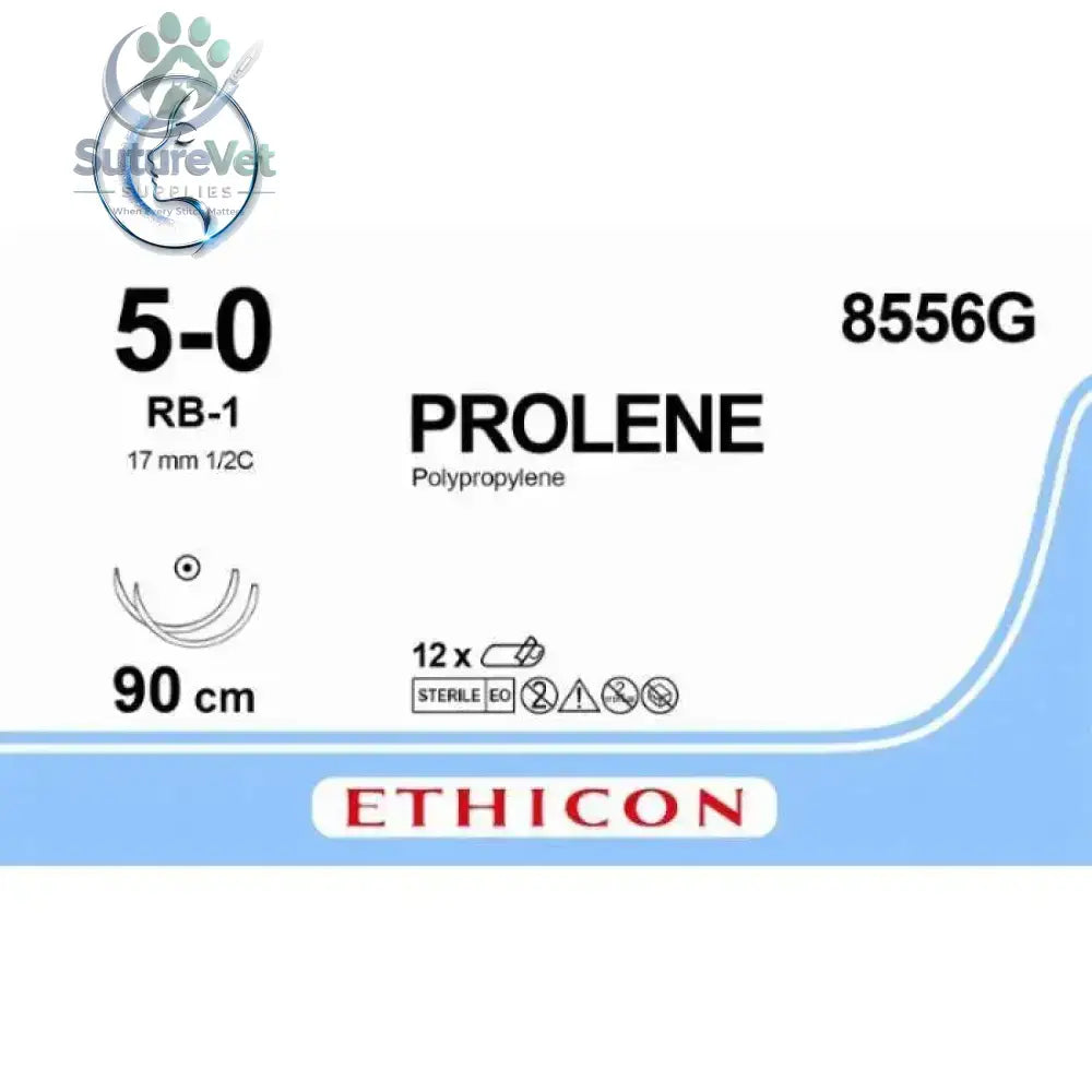 Ethicon PROLENE® Polypropylene Blue Non-Absorbable Veterinary Surgical Suture | USP 5-0 | 90 cm | Double-Armed RB-1