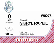 Ethicon VICRYL RAPIDE Braided Polyglactin 910 Absorbable Surgical Suture – USP 90 cm Undyed Taper Point Needle (40 mm