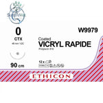 Ethicon VICRYL RAPIDE Braided Polyglactin 910 Absorbable Surgical Suture – USP 90 cm Undyed Taper Point Needle (48 mm