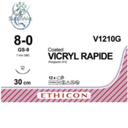 Ethicon VICRYL RAPIDE Polyglactin 910 Braided Rapidly Absorbable Surgical Suture – USP 8-0 30 cm Violet Single-Armed