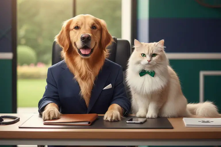 SutureVet Contact Banner - Cat and Dog at Desk