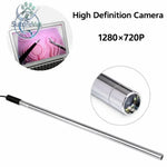 Silver metallic telescopic endoscope with 1280x720p hd camera lens for laparoscopic surgical training and minimally invasive skills