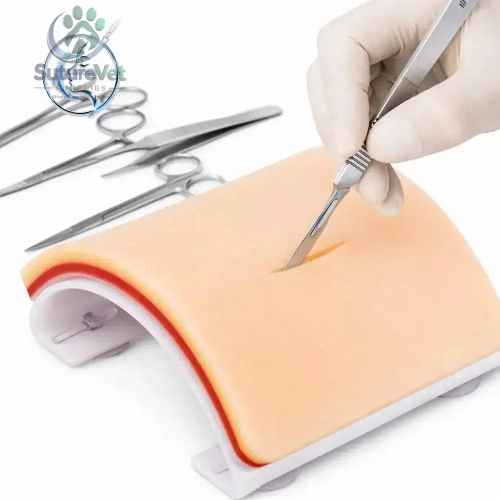 Professional Advanced Suturing Practice Kit – Stainless Steel Surgical Instruments & Silicone Suture Training Pad