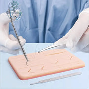 Suture Practice Pad with 14 Pre-Cut Wounds – Reusable Silicone Suturing Training Skin Model for Medical Nursing &