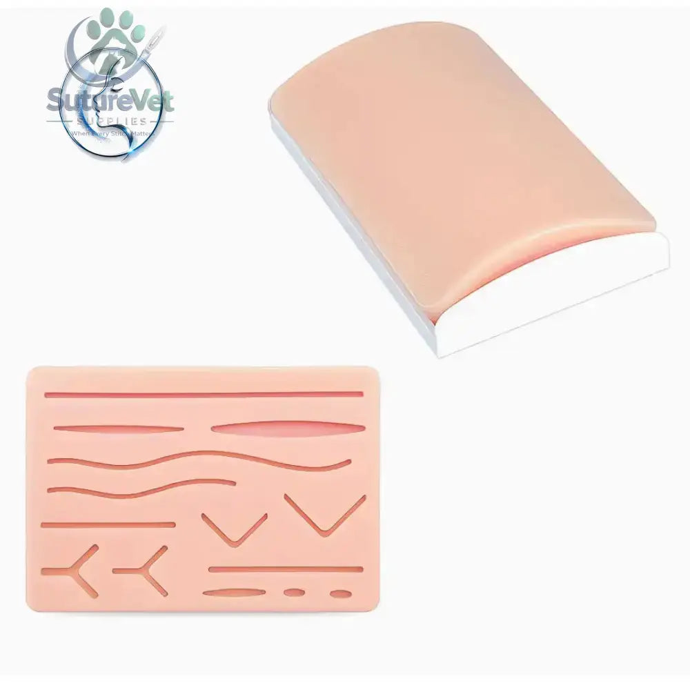 Suture Practice Pad with 14 Pre-Cut Wounds – Reusable Silicone Suturing Training Skin Model for Medical Nursing &